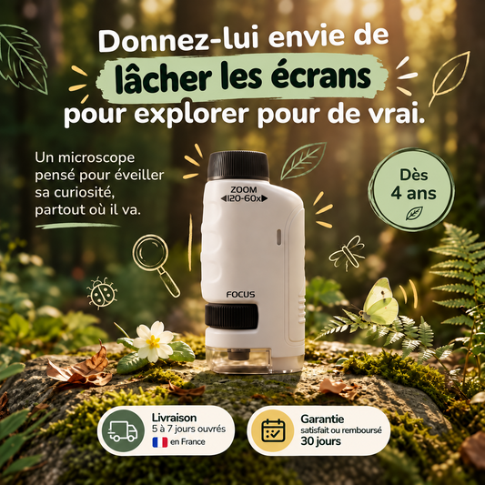 Microscope Zoomio dès 4 ans : donnez-lui envie de lâcher les écrans pour explorer.